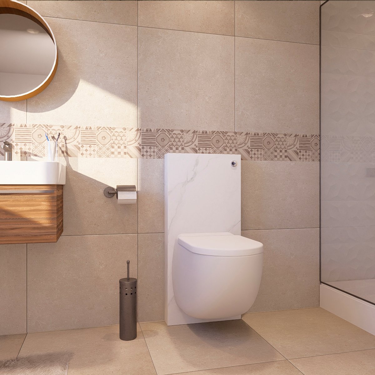 Aquasani Compact - WC à Poser avec Broyeur Intégré, WC broyeur Compact, Double Chasse économique